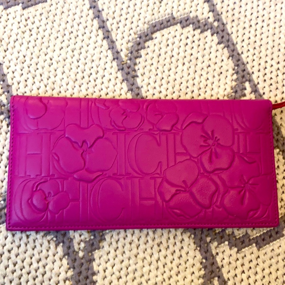 Carolina Herrera Stylish Hot Pink Leather wallet